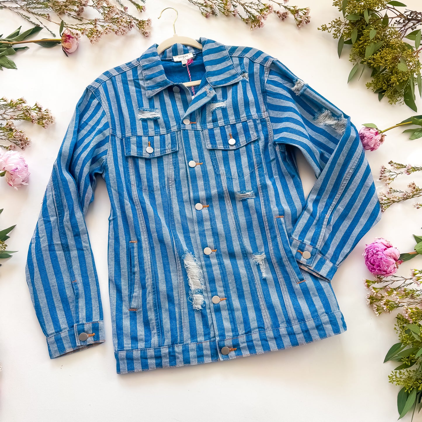 Amelia Stripe Denim Jacket